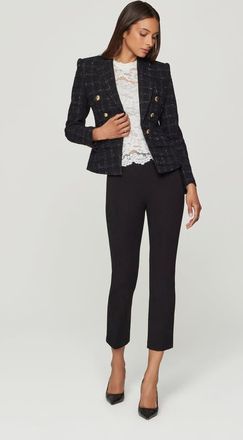 Generation Love Elsa Windowpane Tweed Blazer in Black/white at Nordstrom, Size Xx-Large