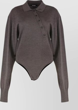 Jacquemus long sleeve body polo collar
