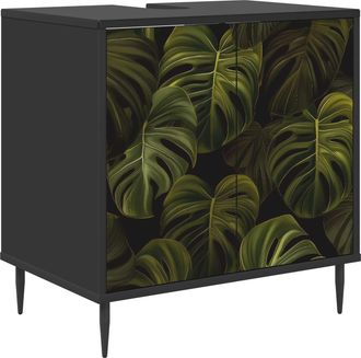 vidaXL Mueble De Cuarto De Ba&ntilde;o Elburg Roble Negro 60 X 40 X 61 Cm Vidaxl
