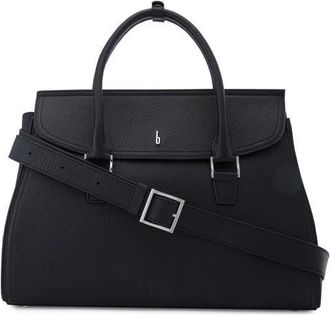 Behno Large Coco Pebble Leather Satchel in Black at Nordstrom