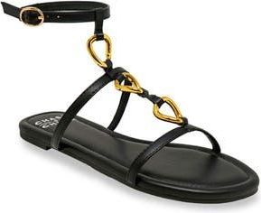 Chase + Chloe by Intouch Footwear Ankle Strap Flat Sandal in Black at Nordstrom Rack, Size 5.5