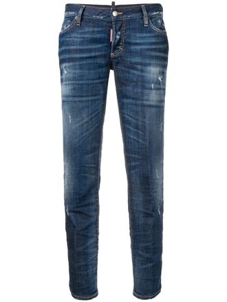 Dsquared2 Jennifer cropped jeans - women - Cotton/Polyester/Spandex/Elastane/Cotton - 40 - Blue