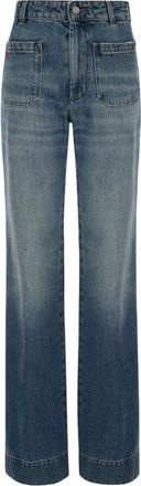 Victoria Beckham Alina Stretch Jeans - Dames - Regular Fit Jeans - Blauw - W24 L34 - Katoen - Jeans