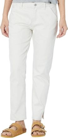 Prana Kayla Pants Womens Chalk Stretch Mid-Rise Ankle Slit Crop Chino RED622