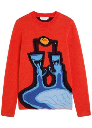 Gabriela Hearst Avichai Intarsia Cashmere Jumper - Red - M (UK12 / M)