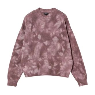 Beams Plus Jersey de Cuello Redondo Te&ntilde;ido en Prenda 5 Gauge - Knitwear - Hombre - Rosa - M