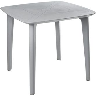 Beliani Tavolo da giardino Materiale sintetico 4 posti resistente alle intemperie Patio esterno Grigio chiaro Sorico