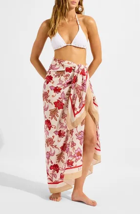 Seafolly Summer Chintz Cotton Sarong in Ecru at Nordstrom