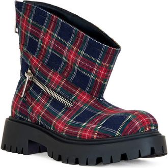 Azalea Wang Mohsen Lug Sole Bootie in Red Multi at Nordstrom, Size 6.5