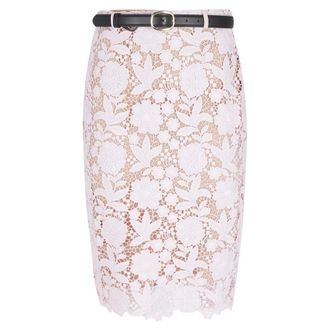 Self Portrait Lace Midi Skirt - - Skirts - Donna - Rosa - S