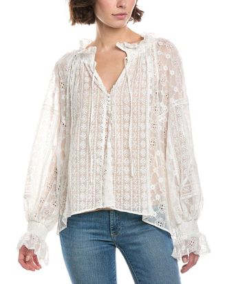 Alice & Olivia Alice + Olivia Norah Eyelet Peasant Blouse