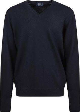 Drumohr Jersey de Cachemira con Cuello en V - Knitwear - Hombre - Azul - 2XL