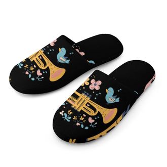 Generic Cute Trumpet Birds Flowers Mens House Slippers Slip Indoor Slipper On Shoes Warm Outdoor