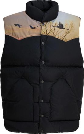 Needles Crane Yoke Down Vest - Heren - Bodywarmers - Zwart - S - Nylon - Jassen
