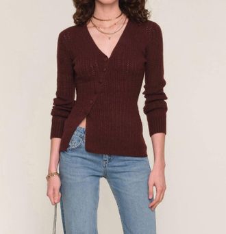 Heartloom Lovett Asymmetric Button Top In Coco