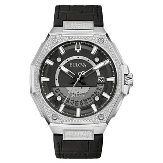 Bulova Series X Precisionist Quartz Black Dial Mens Watch 96J121
