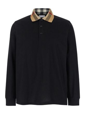 Burberry Black Logo Piquet Polo Shirt