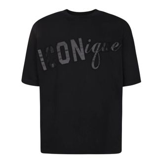 Dsquared2 T-Shirts, male, Black, Size: 3XL Cotton Crew-Neck T-Shirt