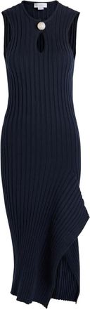 Stella McCartney Abito midi a coste - Blu