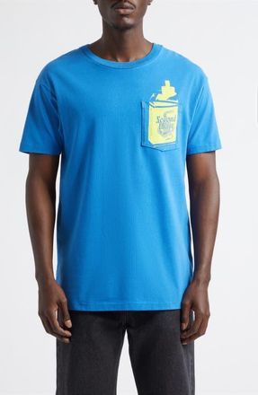 Second/Layer Ciggy Pocket Cotton Graphic T-Shirt in Blue/yellow at Nordstrom, Size Xx-Large