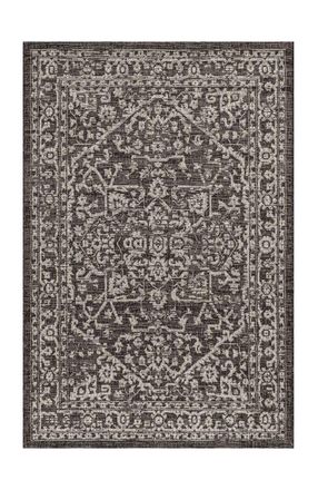 Jonathan Y Designs Malta Bohemian Medallion Textured Weave Indoor/Outdoor Area Rug in Black/gray at Nordstrom, Size 3Ft 0In X 5Ft 0In
