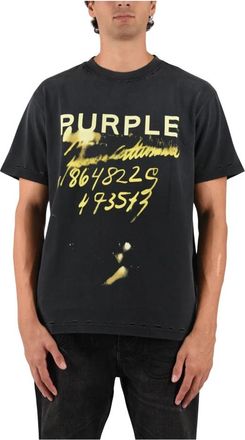 Purple Basic Tee - Heren - T-shirts - Zwart - S - Katoen - Tops