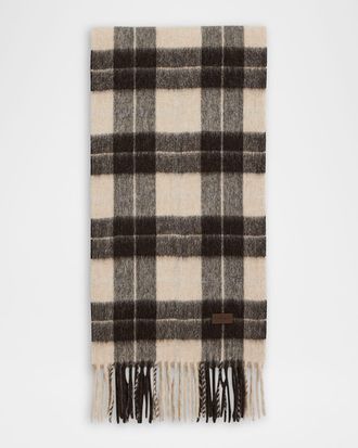 Saint Laurent Llama and Wool Tartan Scarf