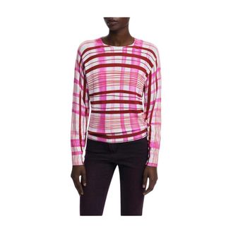 Desigual Viscose Trui met Geribbelde Details - Dames - Ronde hals truien - Veelkleurig - L - Truien & Vesten