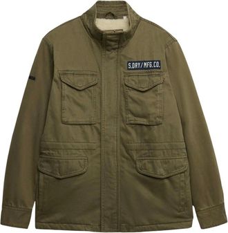 Superdry Military Borg M65-jas - Heren - Jassen - Groen - Maat: S Katoen