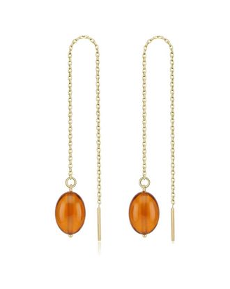 Liv Oliver 18K Plated 5.50 Ct. Tw. Carnelian Earrings