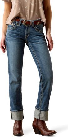Ariat Womens Mid Rise Estelle Straight Leg Jeans in Canadian, Size 30, by Ariat