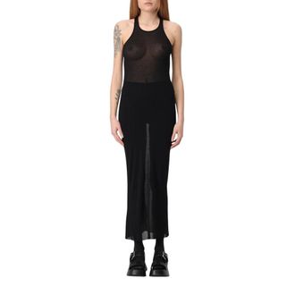 Rick Owens Knitted Dresses, female, Black, XS, Ribbed Knit Maxi Dress