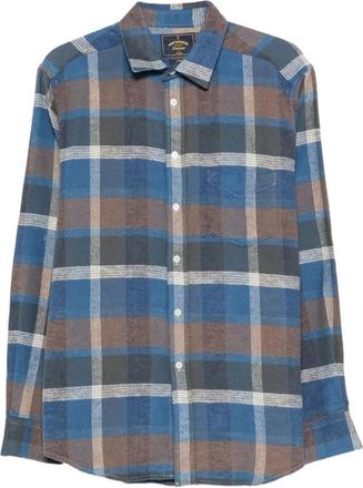 Portuguese Flannel Alpino Geruite Overhemd - Heren - Casual Overhemden - Blauw - XL - Katoen - Overhemden