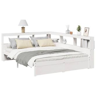 Berkfield Home Decorative Bookcase Bed without Mattress White 160x200 cm Solid W