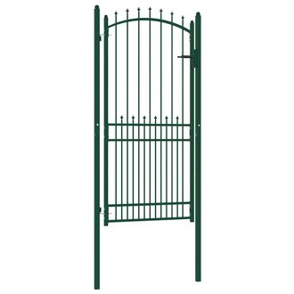 vidaXL Puerta De Valla Con Picos Acero Verde 100x200 Cm Vidaxl