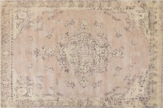 Beliani Beliani - Alfombra De Algod&oacute;n Beige Rosa Melocot&oacute;n 200 X 300 Cm Oriental Desgastado Matarim