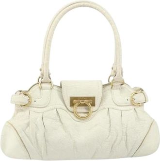 Ferragamo Pre-owned Handbags, female, White, Size: ONE SIZE Pre-owned Leather Handbag