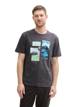 Tom Tailor T-Shirt TOM TAILOR, Herren, Gr. S, gr&uuml;n (tarmac gr&uuml;n), Jersey, Obermaterial: 100% Baumwolle, bedruckt, regular fit taillenbedeckt, Rundhals, gerader A