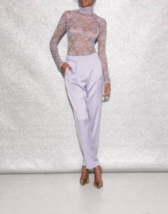 Fleur du Mal Tuxedo Panther Pants In Thistle