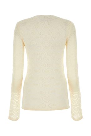Marco Rambaldi Womens Ivory Lace Top White Exterior: Viscose Nylon Maglie