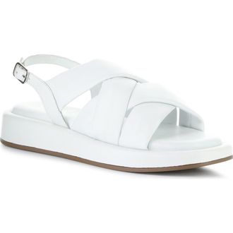 Bos. & Co. Brixin Slingback Platform Wedge Sandal in White at Nordstrom, Size 10-10.5Us