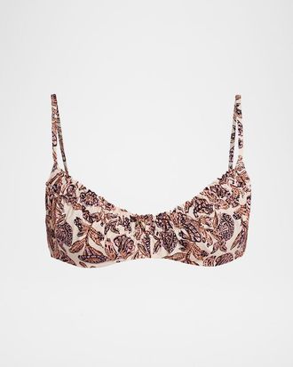Ulla Johnson Jaya Ruched Bikini Top