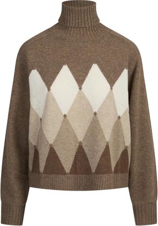 Ballantyne Trui met ruitpatroon - Dames - Truien - Beige - Maat: M Wol