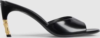 Gucci Womens Castello Slide, Black, Leather