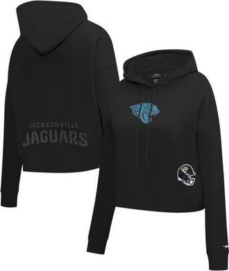 Pro Standard Womens Pro Standard Black Jacksonville Jaguars Jeweled Cropped Pullover Hoodie at Nordstrom, Size Xx-Large