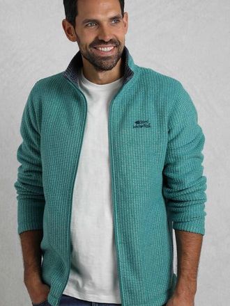 Weird Fish Shires Full Zip Grid Fleece in Viridis at Nordstrom, Size Xxx-Large