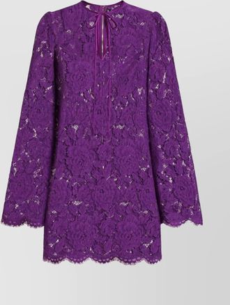 Dolce & Gabbana bell sleeves mini lace dress
