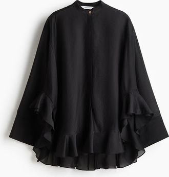 H&M Volantbluse - Schwarz
