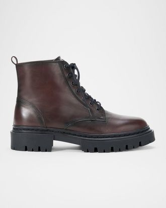 Staud Henry Leather Combat Boots