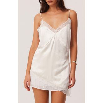 SNDYS Toni Lace Trim Asymmetric Camisole in Creme at Nordstrom, Size X-Large